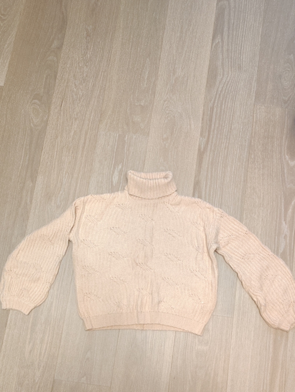 Max Studio Cream Cable Knit Turtleneck Sweater